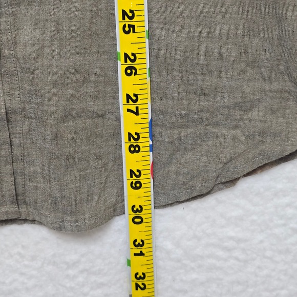 Eileen Fisher Womens Tunic Top Cotton Linen Blend Olive Green Button Down - Picture 14 of 16